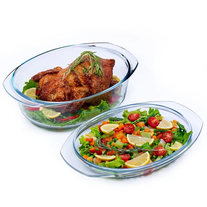 Glasauflauf mit Deckel (rund)