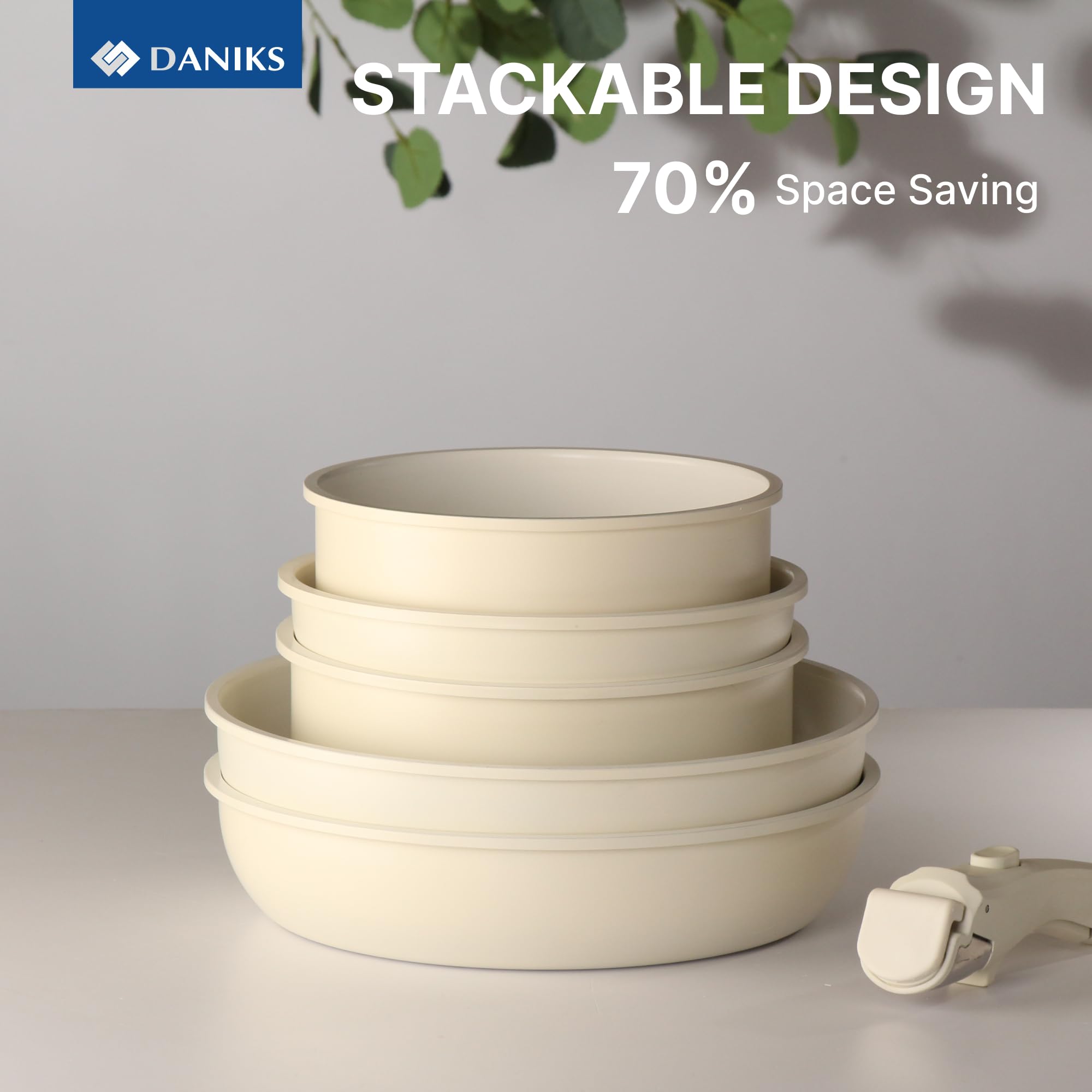 Daniks Serie "Beige" - Antihaft-Kochgeschirr - 7