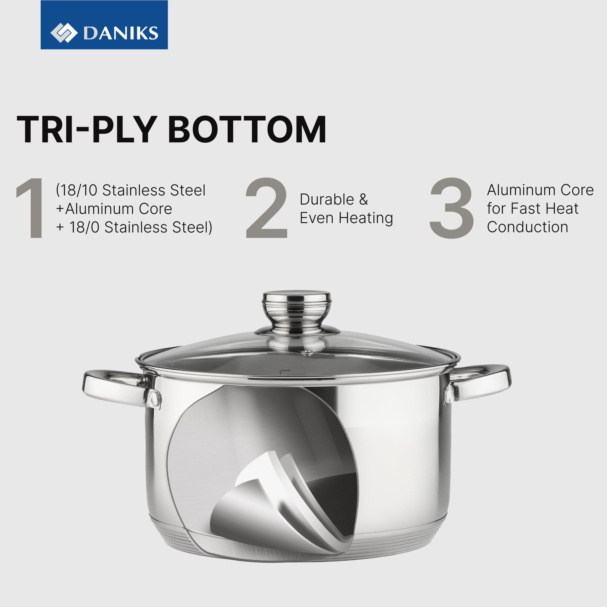 Daniks Serie "Standard" - Edelstahl-Kochgeschirr - 3