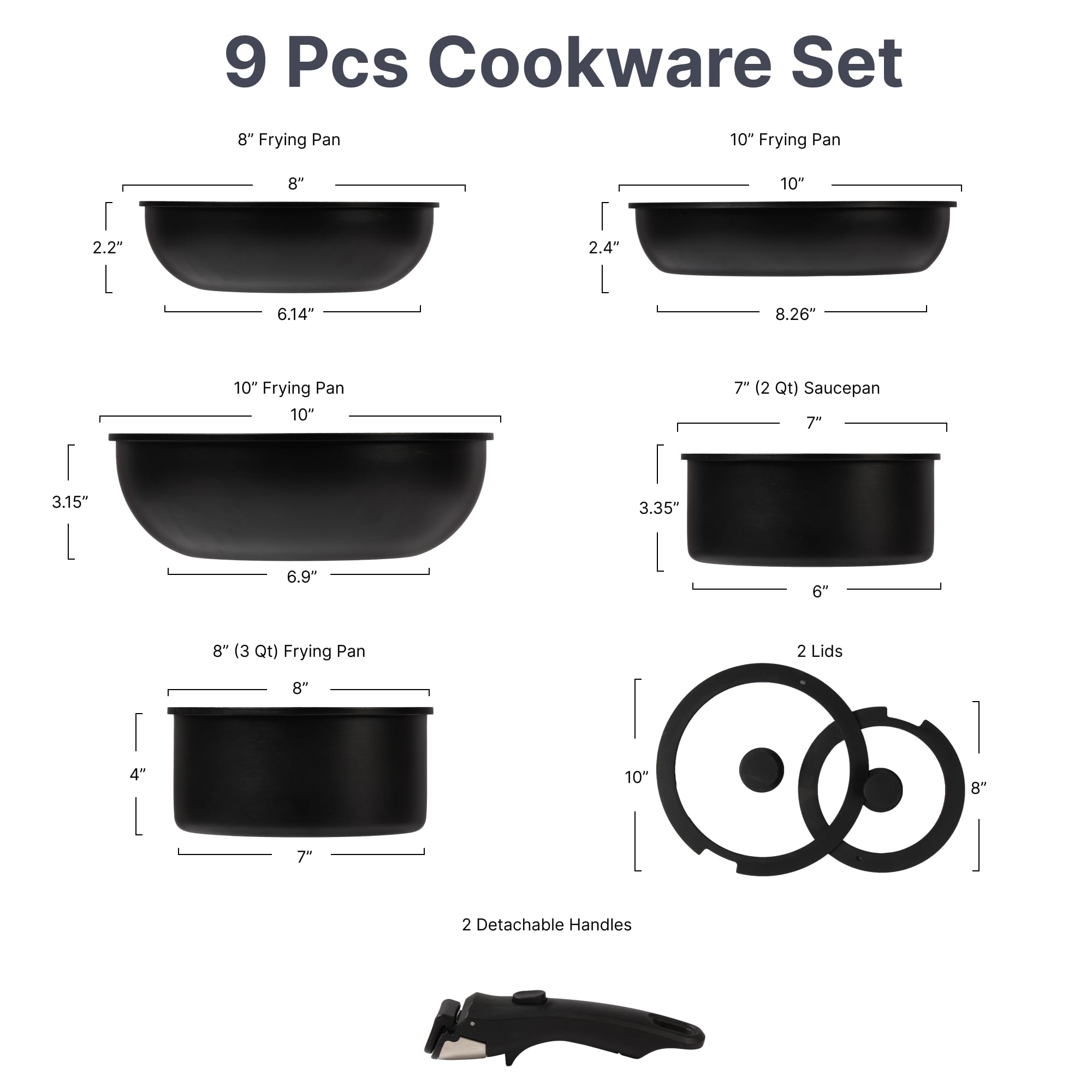 Daniks Serie "Black" - Non-stick Cookware - 3