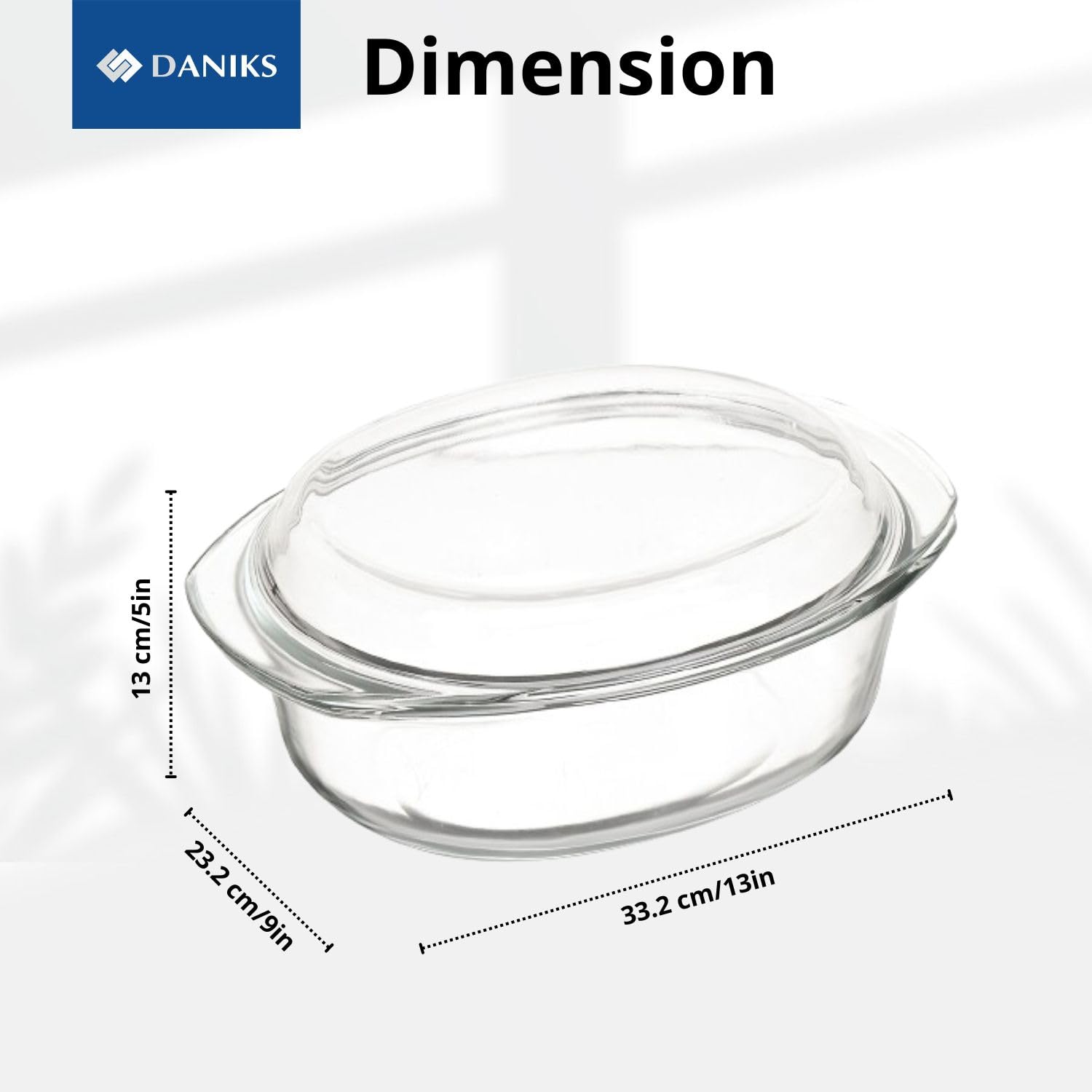 Daniks Стеклянная кастрюля с крышкой (круглая) - Формы для выпечки - 5