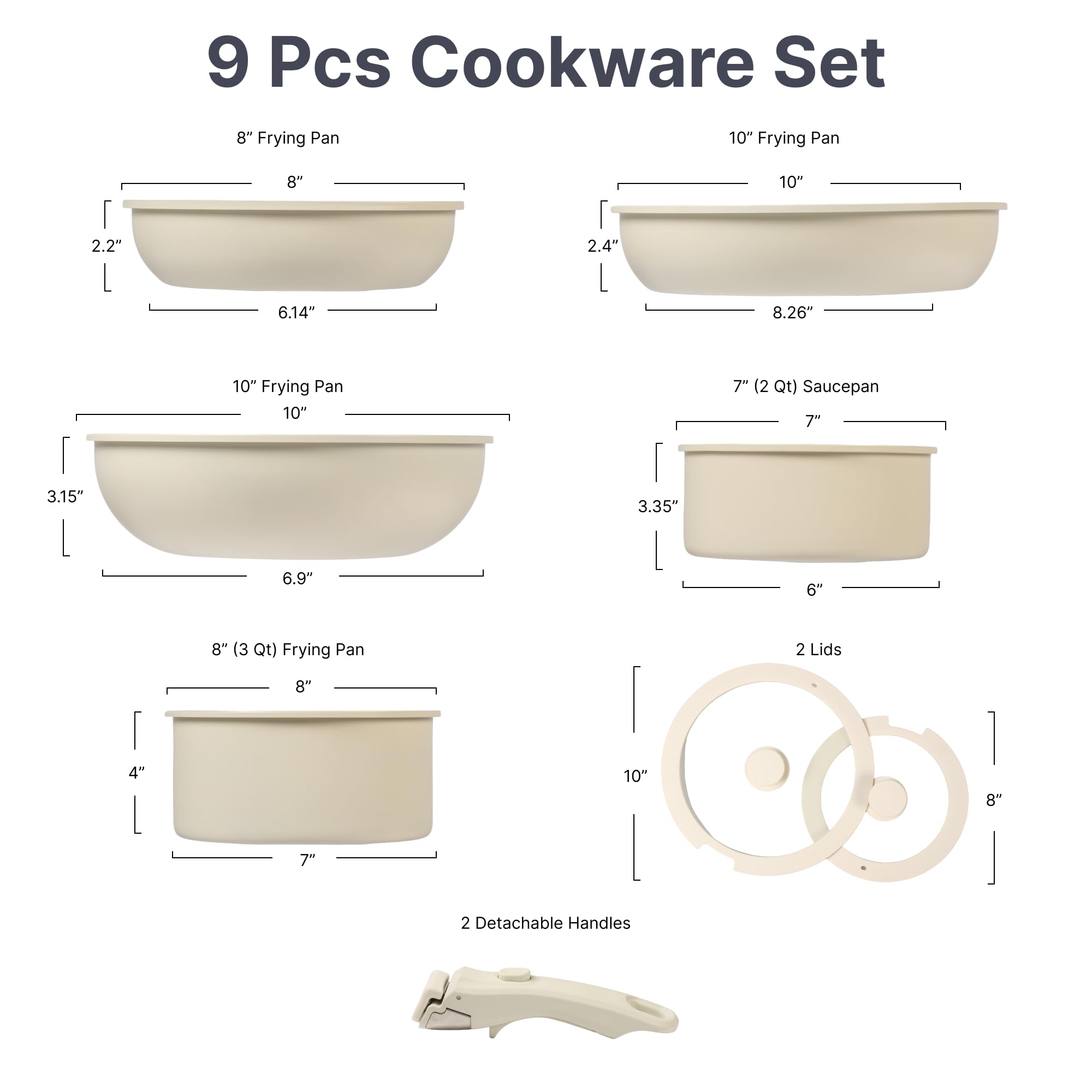 Daniks Serie "Beige" - Antihaft-Kochgeschirr - 3