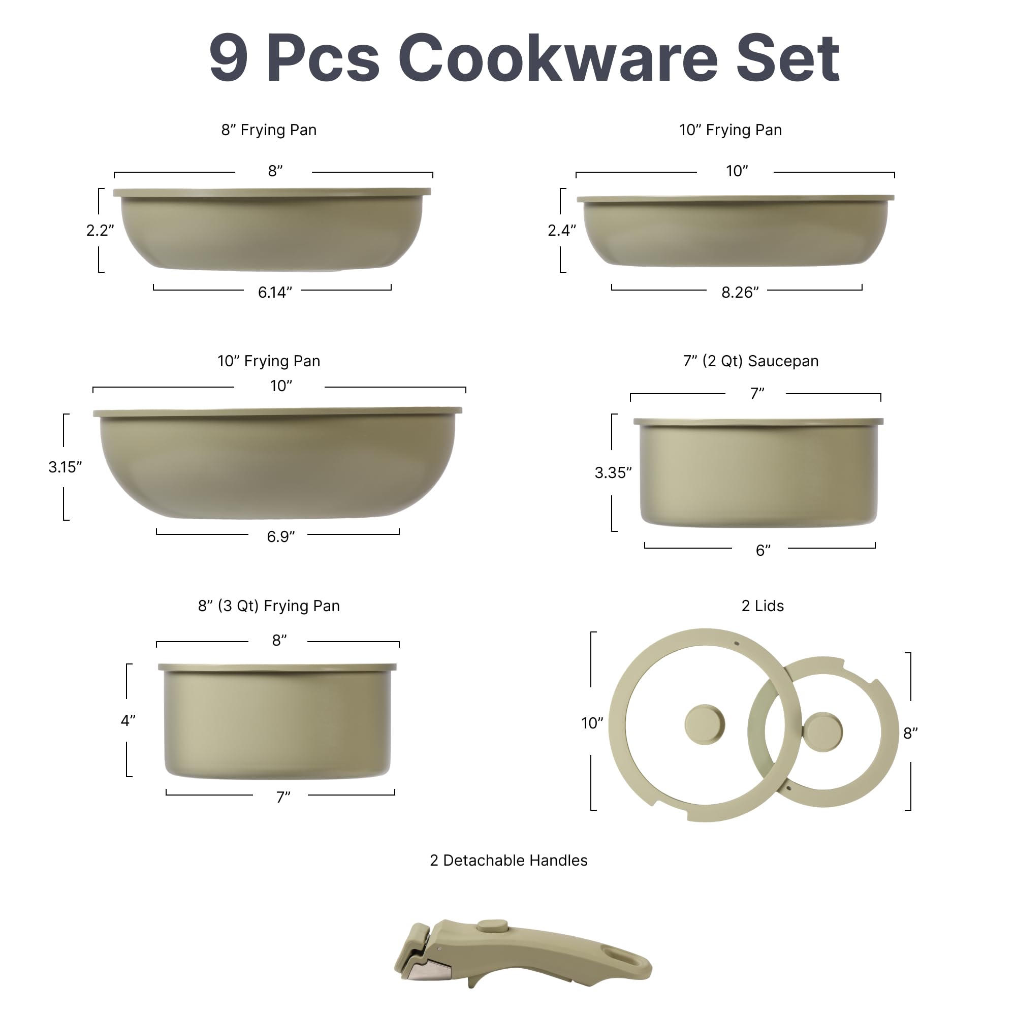 Daniks Serie "Olive" - Antihaft-Kochgeschirr - 3