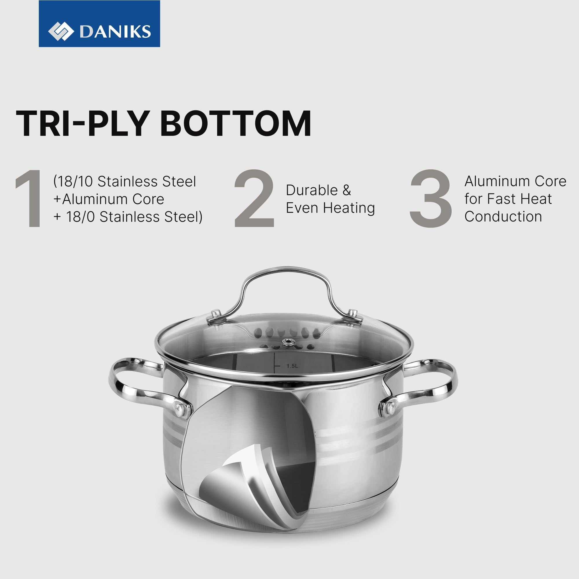 Daniks Серия "Tokio" - Посуда из нержавеющей стали - 3