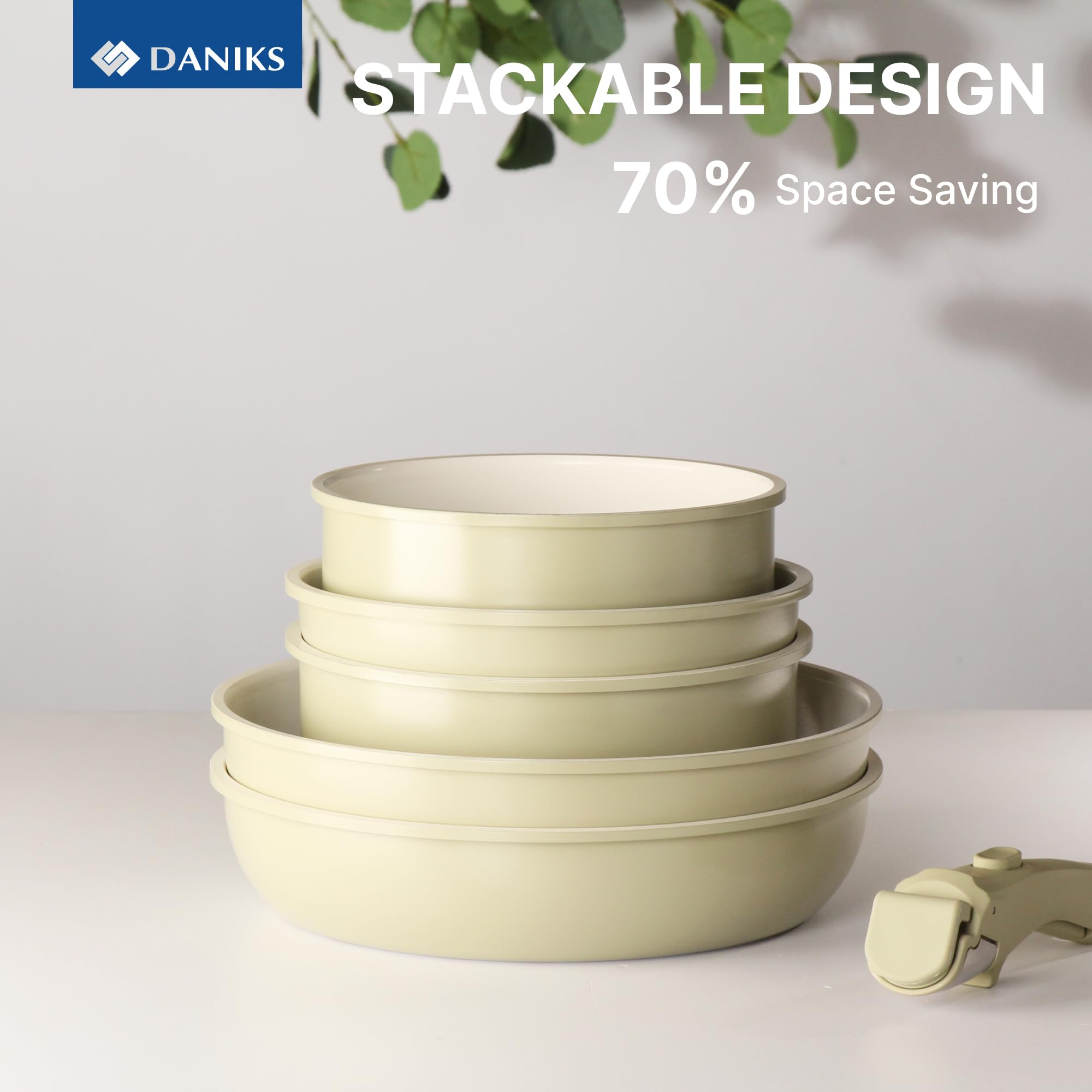 Daniks Serie "Olive" - Antihaft-Kochgeschirr - 7