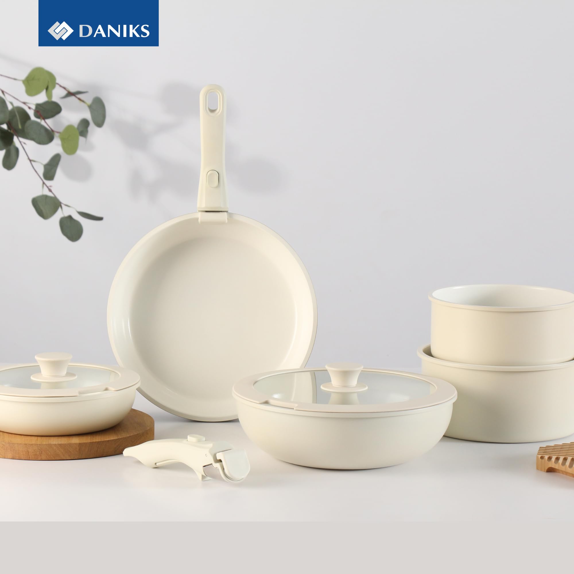 Daniks Serie "Beige" - Antihaft-Kochgeschirr - 2