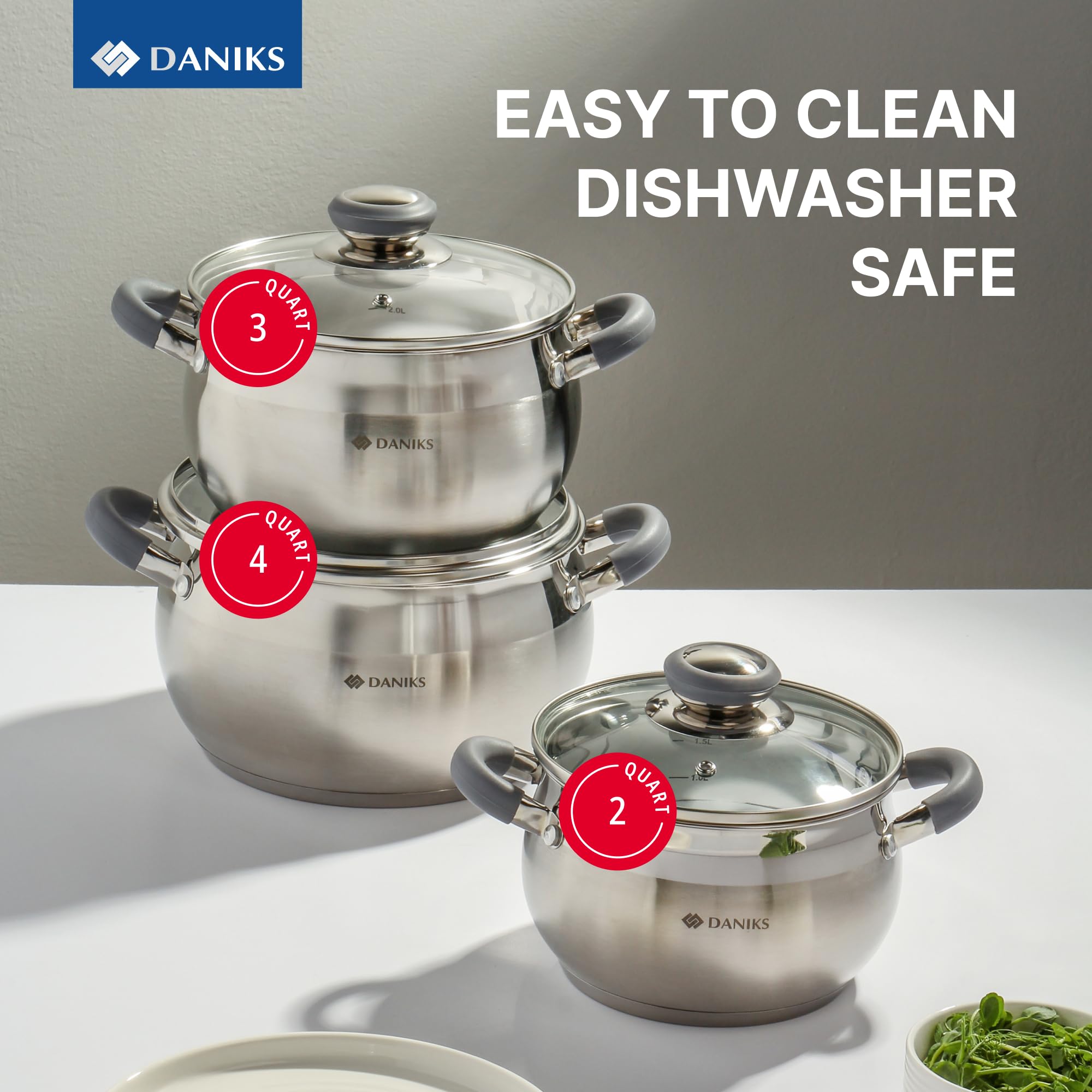 Daniks Serie "Modern" - Edelstahl-Kochgeschirr - 2