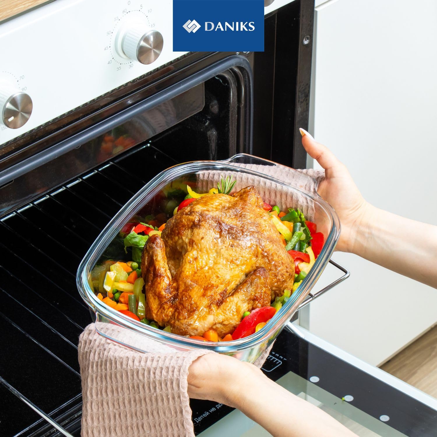 Daniks Стеклянная кастрюля с крышкой (круглая) - Формы для выпечки - 9