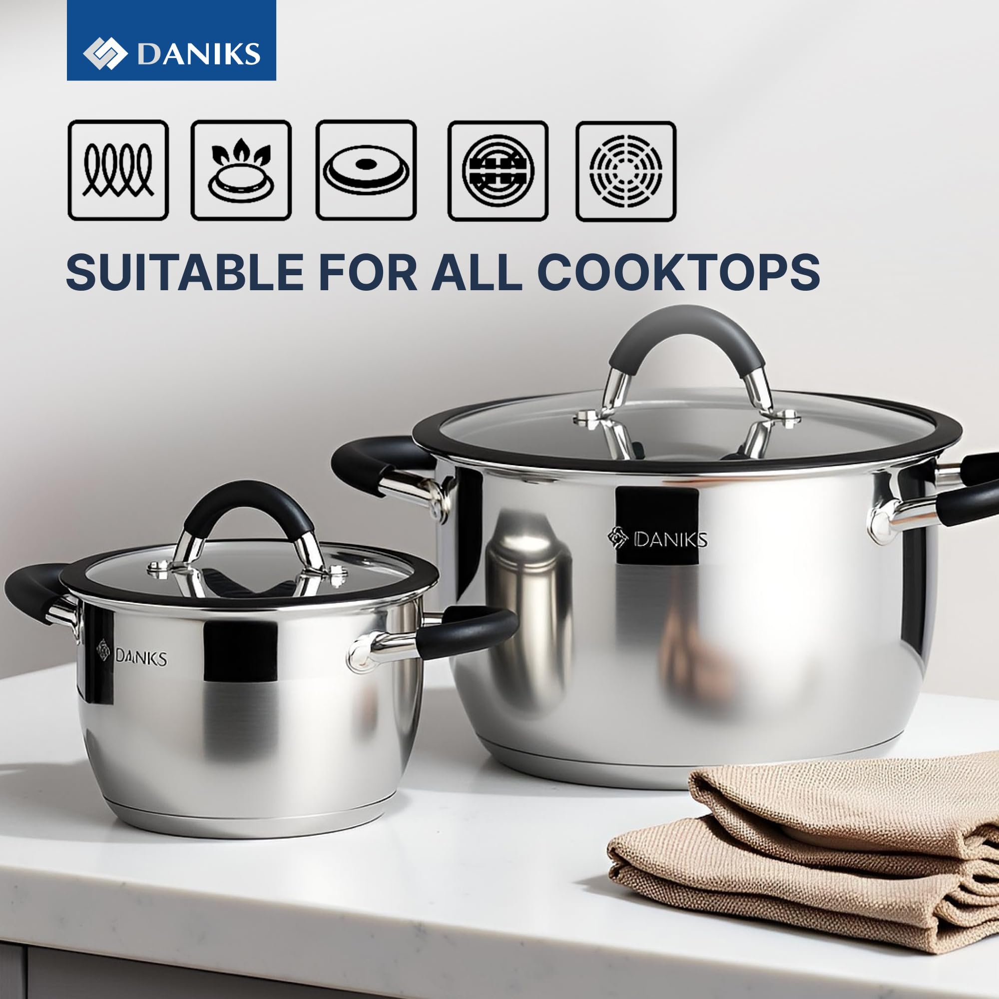 Daniks Serie "Orlando" - Stainless Steel Cookware - 7