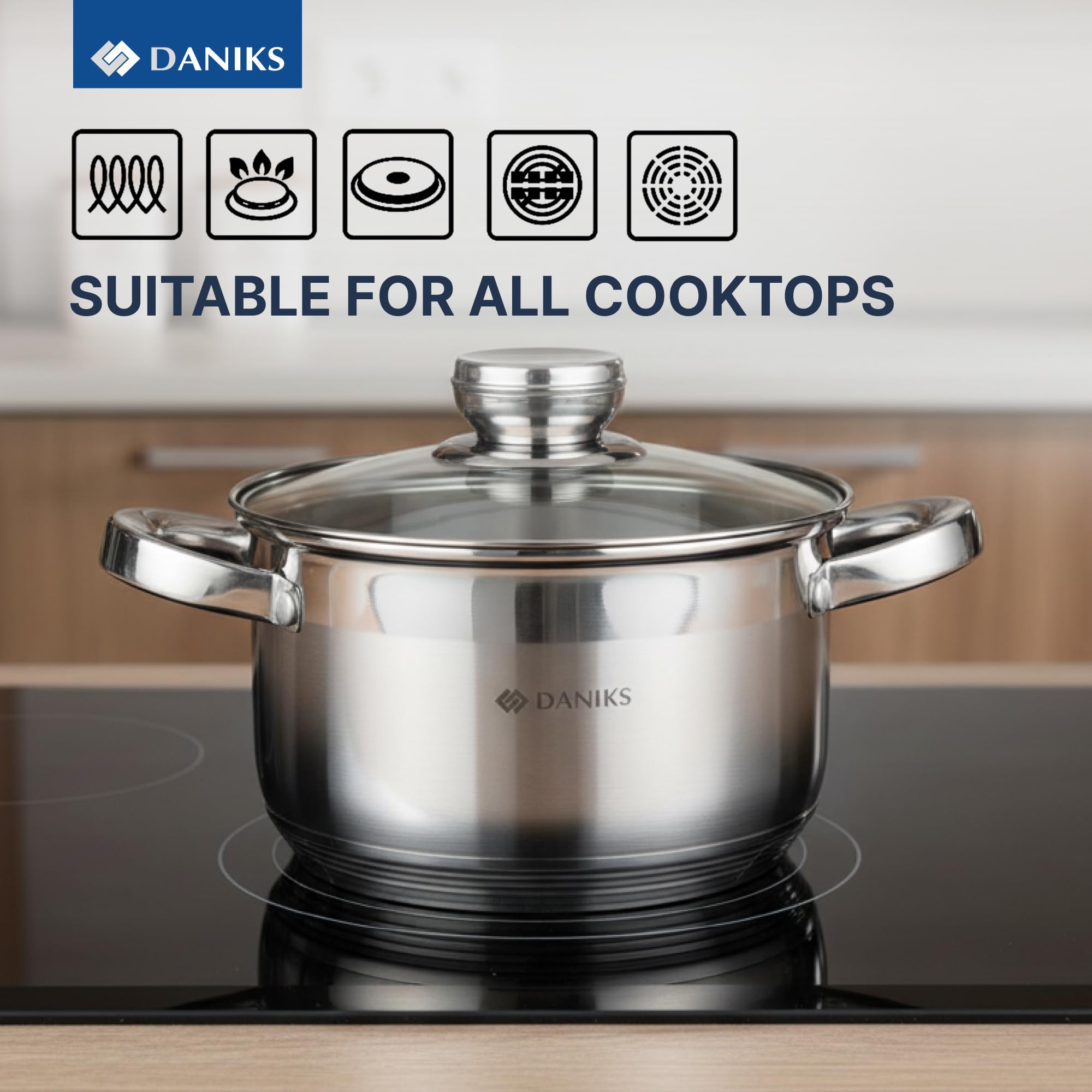 Daniks Serie "Standard" - Edelstahl-Kochgeschirr - 6