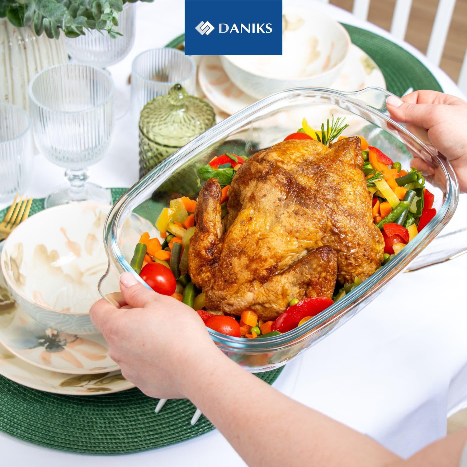 Daniks Стеклянная кастрюля с крышкой (круглая) - Формы для выпечки - 6