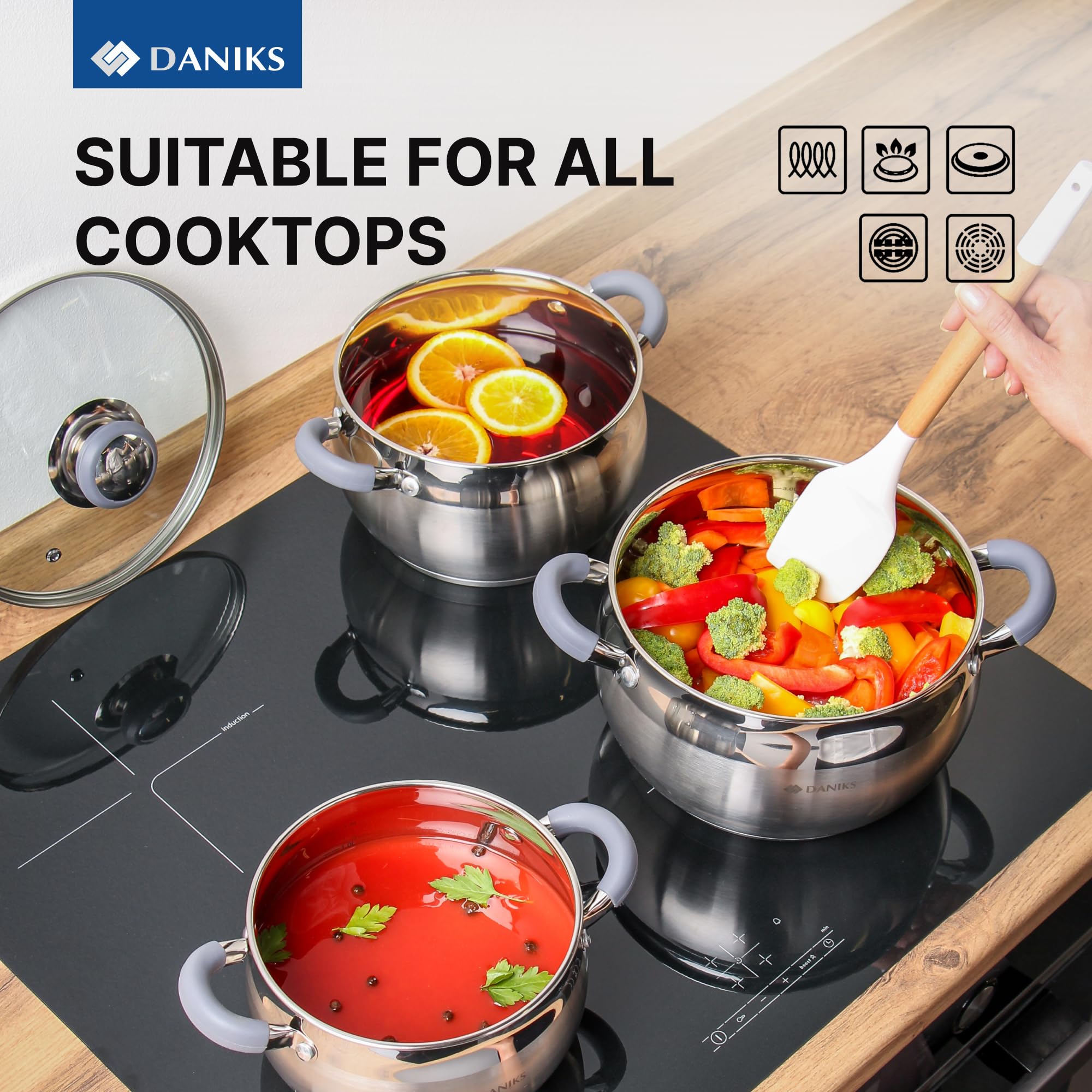 Daniks Serie "Modern" - Edelstahl-Kochgeschirr - 7