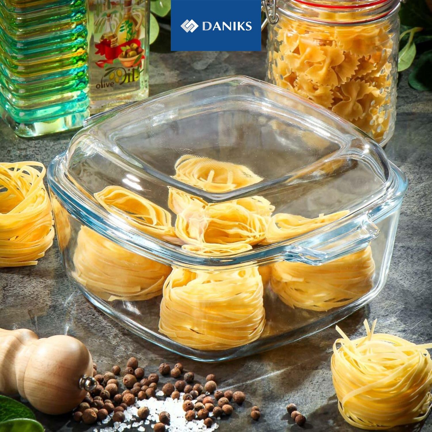 Daniks Glass casserole with lid - Bakeware - 8